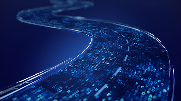 A digital perception image of a path