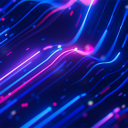 A digital image with blue and fuchsia highlights 